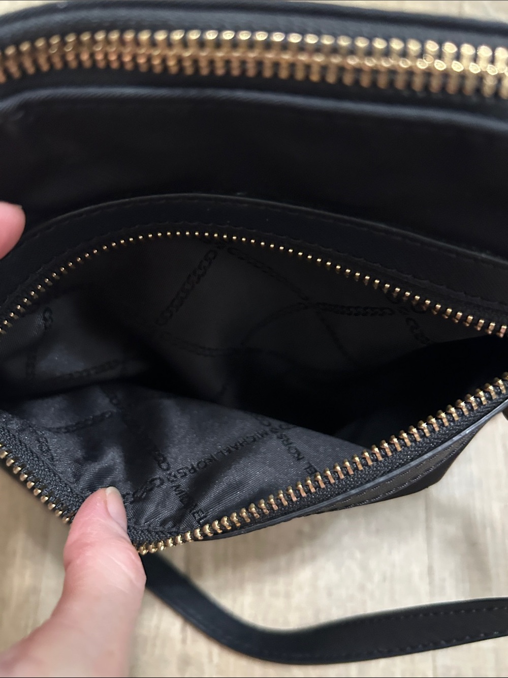 Michael Kors Black Crossbody Bag with Gold Hardware Accents - Picture 10 of 14